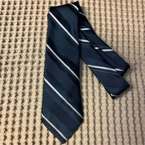 Sears | Vintage Black Stripe Silk‎ Blend Mens Neck Tie